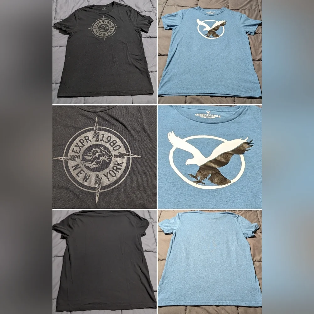 🔥🔥Bundle Deal 1 Express & 1 American Eagle Mens Graphic T-Shirts Size Medium